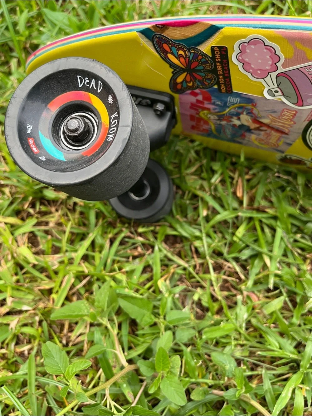 Colorful Kids Longboard Skateboard - Pink Blue Yellow